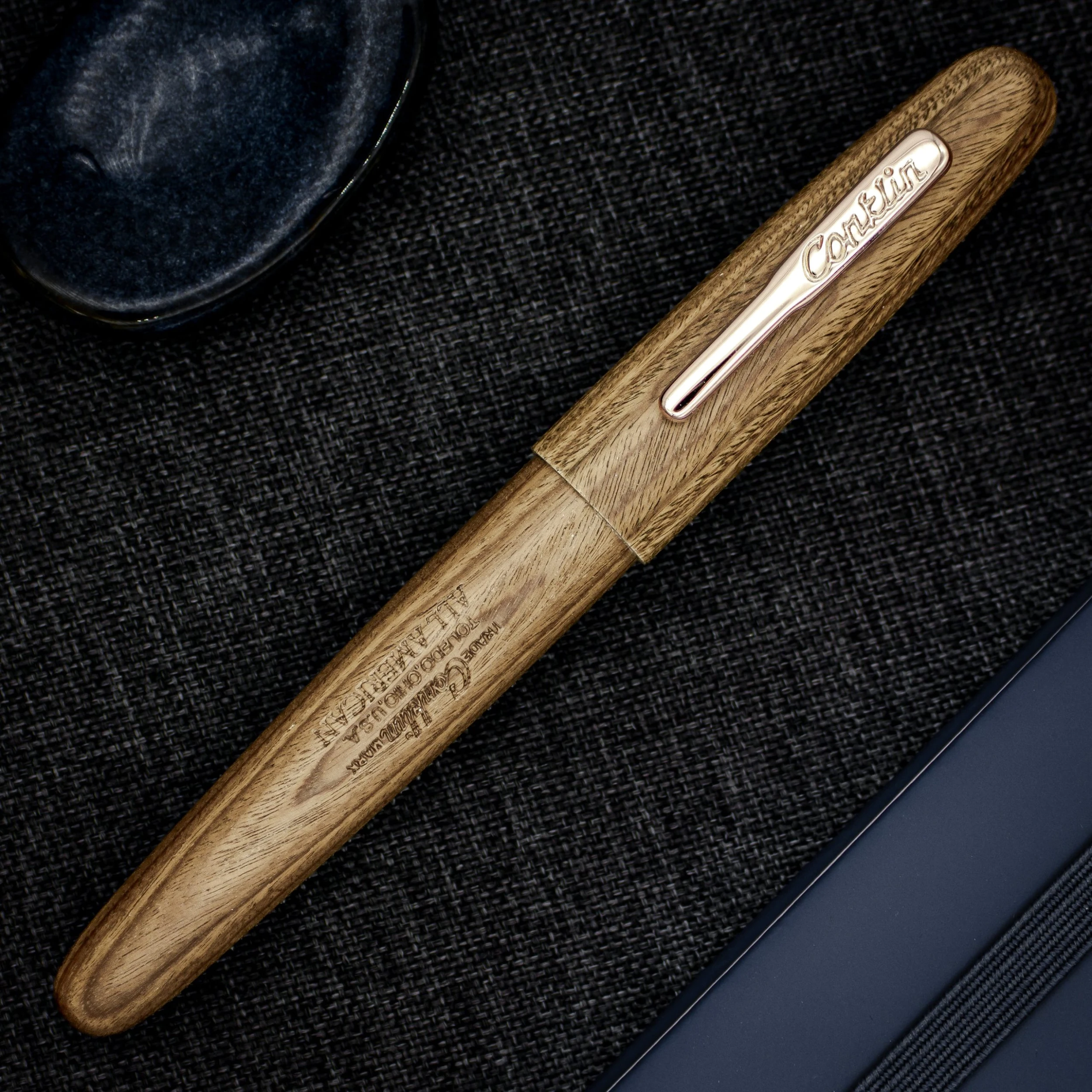 Conklin All American Pau-Preto Limited Edition Rollerball Pen, Rose Gold Trim