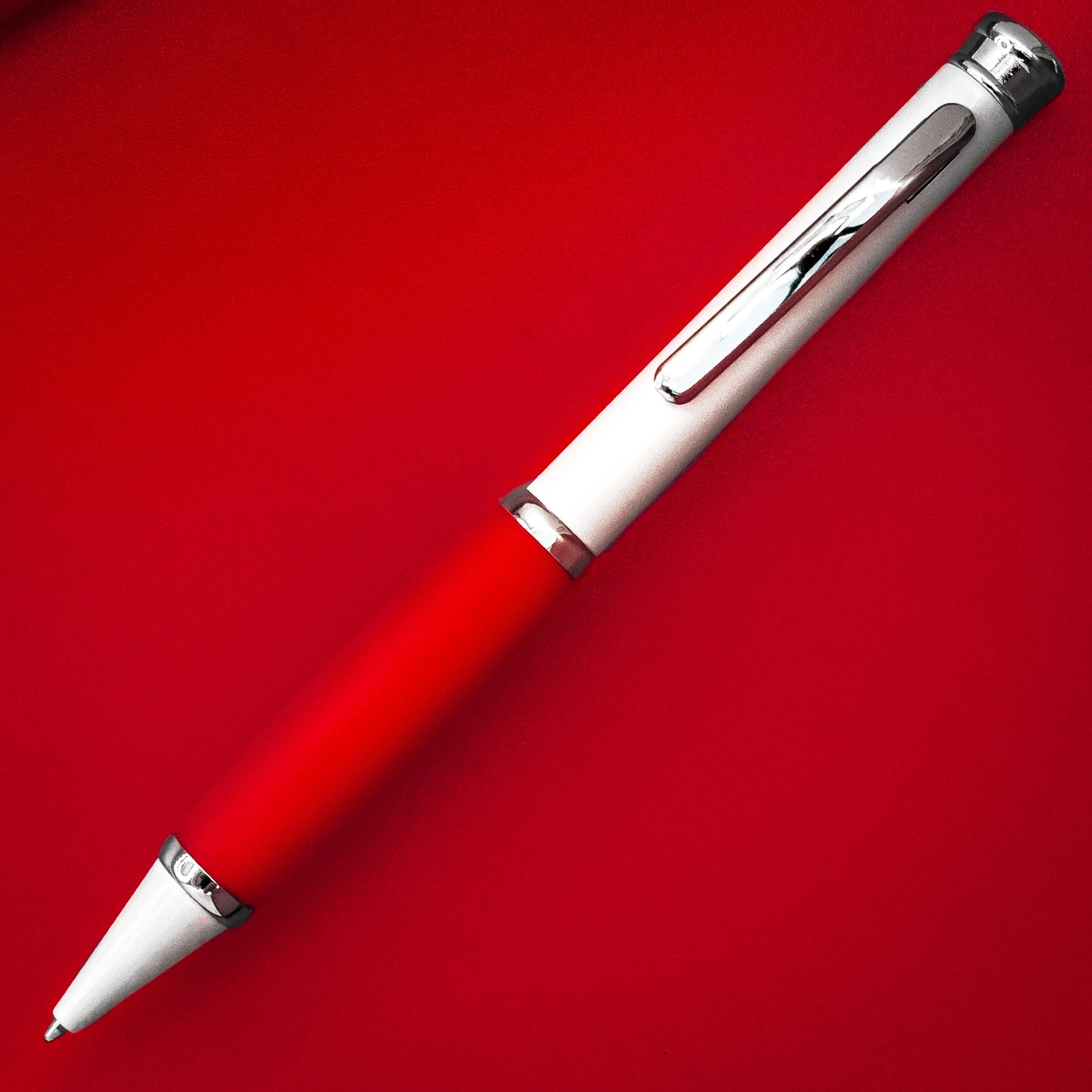 Pen Savings Executive Metal Ballpoint Pen, Pearl White & Red