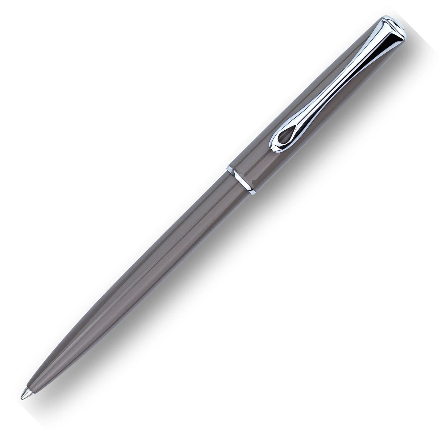 Diplomat Traveller Ballpoint Pen, Taupe Grey & Chrome