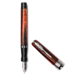 Pineider Arco Firefox Limited Edition Fountain Pen, Stub Nib