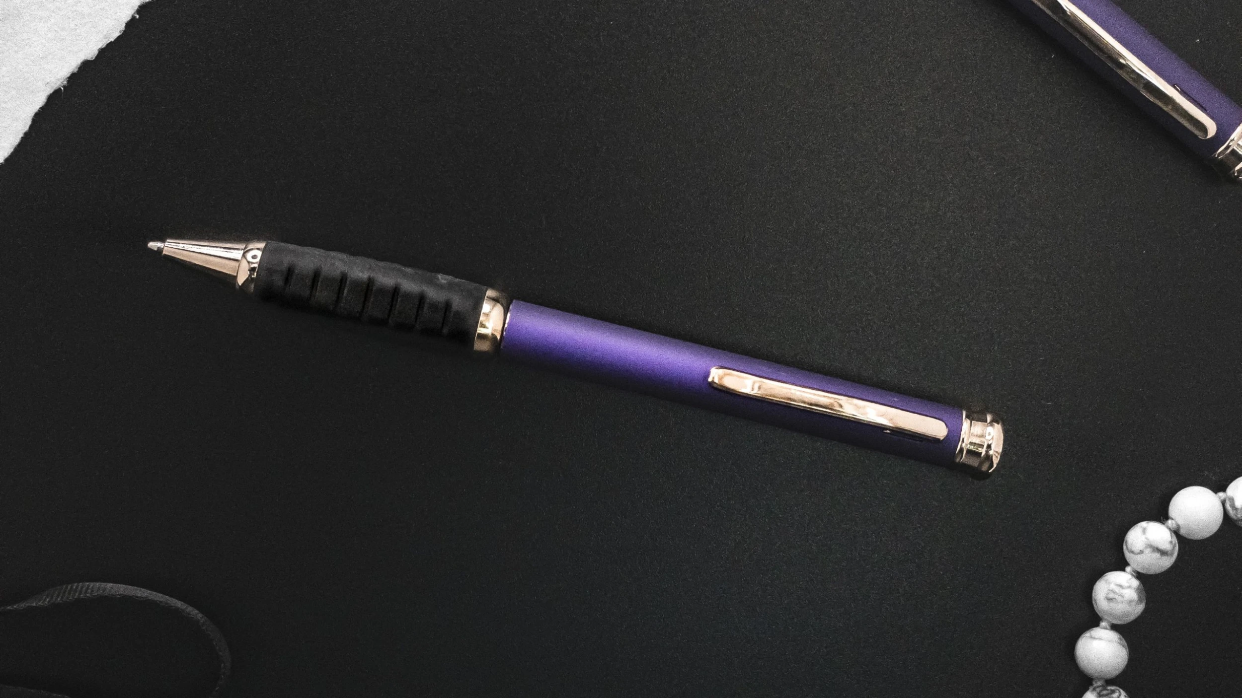 Pen Savings Executive Metal Ballpoint Pen, Purple & Gold - Image 2