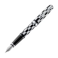 Diplomat Excellence A Plus Rome Black & White Fountain Pen, Fine Nib
